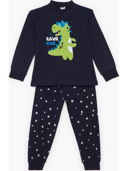 Pretty Baby Παιδική Πιτζάμα Βαμβακερή Χειμωνιάτικη Navy Μπλε BABY68213
