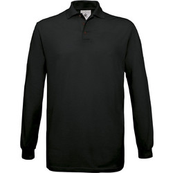 B&C Collection Ανδρική Μπλούζα Polo Μακρυμάνικη Μαύρη PU414