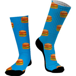 Dimisocks Do you Dare SuperSport Burger Ανδρικές Κάλτσες Ψηλές με Σχέδια Royal Blue 70001