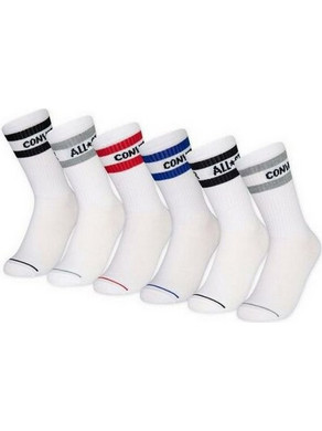 Converse Ανδρικές Κάλτσες Ψηλές Λευκές 6Pack RC0156-001