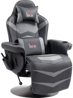 Καρέκλα Gaming Δερματίνης με Υποπόδιο Μαύρη 700-142V00GY