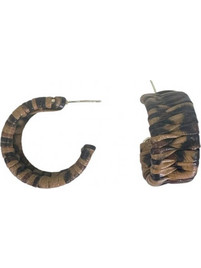 RO Accessories Γυναικεία Σκουλαρίκια Κρίκοι Καφέ E1184