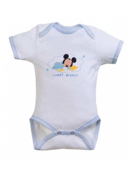 Baby Oliver Des 53 Φορμάκι Εσώρουχο Κοντομάνικo για Αγόρι Λευκό Γαλάζιο Mickey Mouse