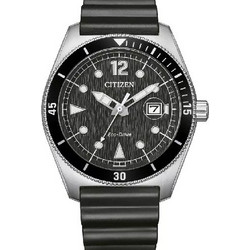 Citizen Eco-Drive Ανδρικό Ρολόι Solar με Μαύρο Καουτσούκ Λουράκι AW1889-00E