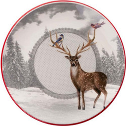 Hermia Deer Winter Πιάτα Ρηχά Πορσελάνης 25.5cm 6τμχ 471PST1112