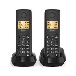 Gigaset Basic 100 Ασύρματο Τηλέφωνο Σετ Duo με Ανοιχτή Ακρόαση Μαύρο