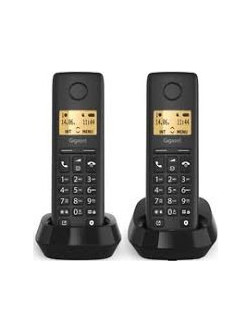 Gigaset Basic 100 Ασύρματο Τηλέφωνο Σετ Duo με Ανοιχτή Ακρόαση Μαύρο