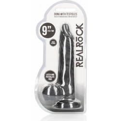 Shots RealRock 9" Ρεαλιστικό Dildo με Βεντούζα & Όρχεις 23.7cm Μαύρο