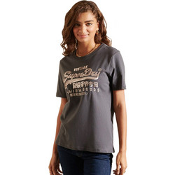 Superdry Vintage Logo Γυναικείο Αθλητικό T-Shirt Ανθρακί W1010696A-00Q