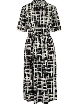 DKNY Midi Καθημερινό Φόρεμα Σεμιζιέ Μαύρο DD5A1120-BLI