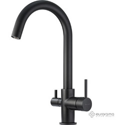 Eurorama Filter-Tap 13535F-400 Μπαταρία Κουζίνας Πάγκου Τριπλής Παροχής Ανάμεικτη Μαύρη