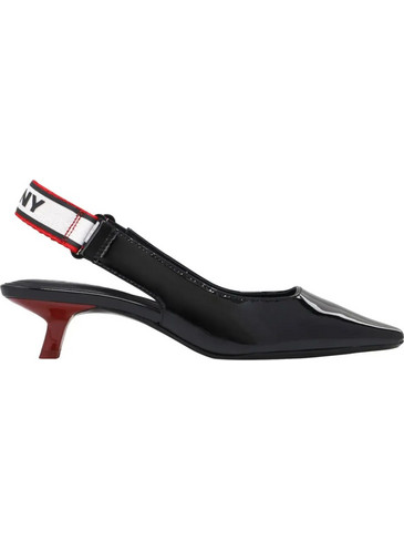 DKNY Γόβες Slingback Λουστρίνι με Λεπτό Χαμηλό Τακούνι Μαύρες K2600991-BLR