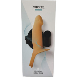 Virgite H4 Hollow Harness Strap On με Dildo 16.6cm & Δόνηση Flesh