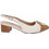 Piccadilly Γόβες Slingback Δερμάτινες με Χοντρό Χαμηλό Τακούνι Λευκές Καφέ 739091-1