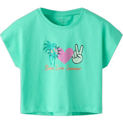 Name It Peace Love Summer Παιδικό Crop Top Κοντομάνικο Βεραμάν 13253439