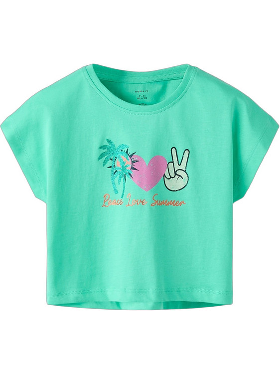 Name It Peace Love Summer Παιδικό Crop Top Κοντομάνικο Βεραμάν 13253439