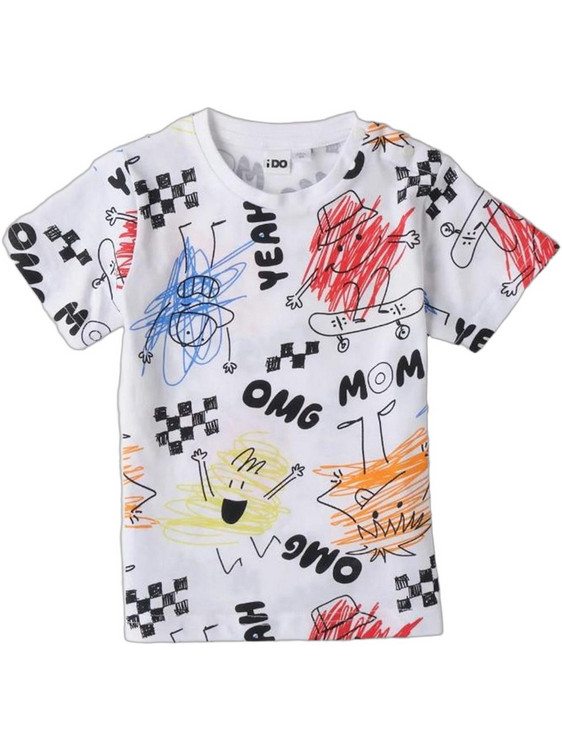 iDo Παιδικό T-Shirt Κοντομάνικο Λευκό Πολύχρωμο 4B458-6BHN