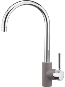 Sanitec Doppio Granite Sienna Μπαταρία Κουζίνας Πάγκου Διπλής Παροχής Ανάμεικτη Μπεζ