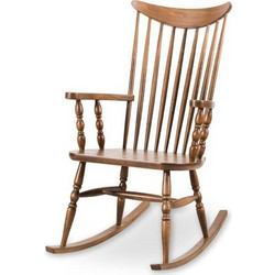 E-Decor Derya Πολυθρόνα Κήπου Κουνιστή Ξύλινη Καφέ