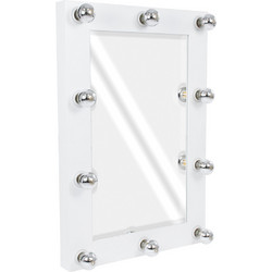 Globostar Καθρέπτης Μακιγιάζ Τοίχου με Φως 60x90cm Λευκή Λάκα