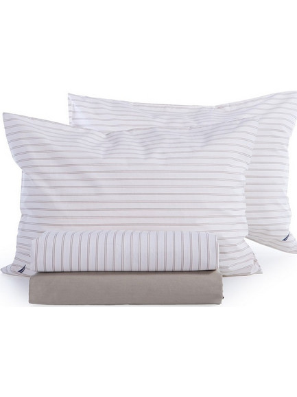 Nef-Nef Σετ Σεντόνια Υπέρδιπλα Βαμβακερά 240x220 Nau Coast Ecru