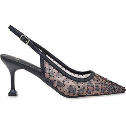 Exe Γόβες Slingback με Λεπτό Χαμηλό Τακούνι & Στρας Μαύρες W47005114-2P6