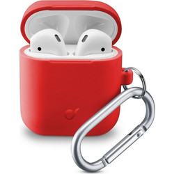 Cellular Line 355813 Bounce Θήκη Σιλικόνης με Γάντζο για Apple AirPods 1 / 2 Κόκκινη