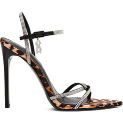 Steve Madden Γυναικεία Πέδιλα Μαύρα με Λεπτό Ψηλό Τακούνι και Στρας SM11003660-732
