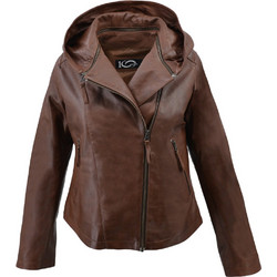Leather 100 Γυναικείο Μπουφάν Χειμωνιάτικο Δερμάτινο Κοντό Σοκολατί 49-W-JESSIE-F