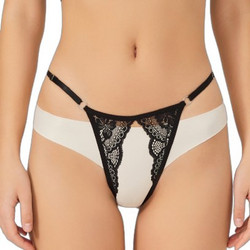 Cottonhill Γυναικείο Sexy String Αυτοκινήτου με Δαντέλα Μαύρο CH6011