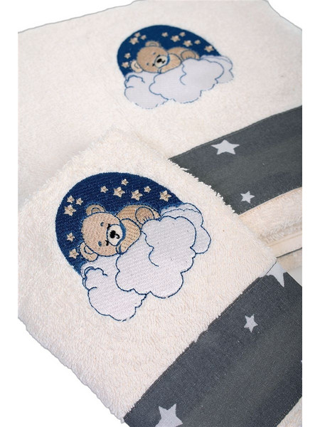 Dimcol Cloudy Bear 177 Σετ Βρεφικές Πετσέτες 2τμχ 400gr/m²