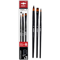 ArtiX Paints Σετ Πινέλα Ζωγραφικής 3τμχ PP281