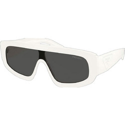 Prada PRD10S 17K08Z Ανδρικά Γυαλιά Ηλίου Μάσκα Κοκάλινα Λευκά με Μαύρο Φακό