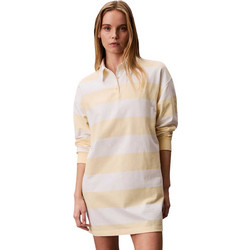 Calvin Klein Mini Καθημερινό Φόρεμα Λευκό Κίτρινο LV047F214G-HW6