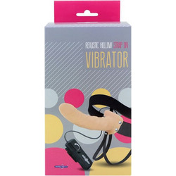 Seven Creations Realistic Hollow Harness Strap On με Dildo 20.3cm & Δόνηση Flesh