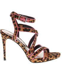 Jessica Simpson Kendele Γυναικεία Πέδιλα Δερμάτινα Καφέ με Λεπτό Ψηλό Τακούνι SPLPHC-270