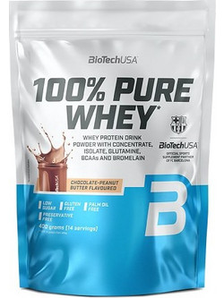 Biotech USA 100% Pure Whey Chocolate Peanut Butter Πρωτεΐνη Ορού Γάλακτος Χωρίς Γλουτένη 400gr