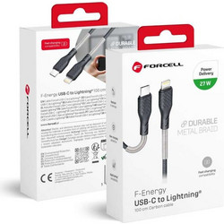 Forcell F-Energy Carbon CB-01C Braided USB-C to Lightning Cable 27W 1m Black