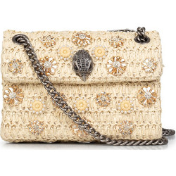Kurt Geiger Mini Kensington Γυναικείο Τσαντάκι Χιαστί Ψάθινο Μπεζ με Αλυσίδα 5576840999