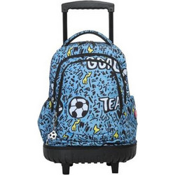 Lyc Sac Super Ball Σχολική Τσάντα Τρόλεϊ Δημοτικού Γαλάζια 03547