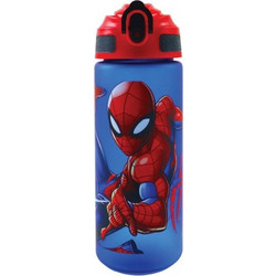 Gim Spiderman Παιδικό Παγούρι Πλαστικό BPA Free με Καλαμάκι Μπλε Κόκκινο 600ml