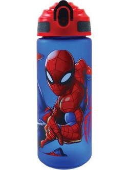 Gim Spiderman Παιδικό Παγούρι Πλαστικό BPA Free με Καλαμάκι Μπλε Κόκκινο 600ml