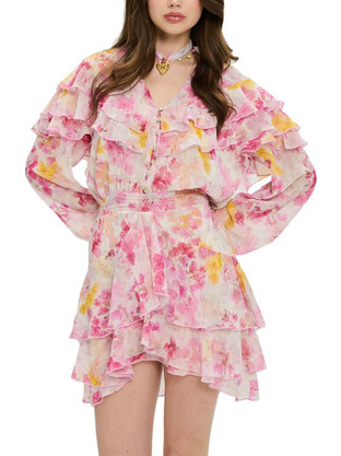 Project Soma Mini Φόρεμα για Γάμο / Βάπτιση Floral Εκρού AM1530.15.000