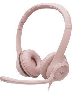 Logitech H390 On Ear Ακουστικά με Μικρόφωνο & USB-A Ροζ