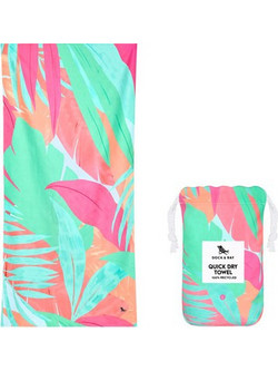 Dock & Bay Hot Tropics Πετσέτα Θαλάσσης Microfiber Πράσινη 90x200cm
