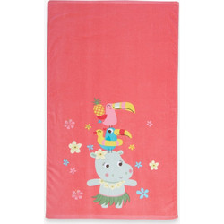 Nef-Nef Aloha Hippo Παιδική Πετσέτα Θαλάσσης Κοραλί 70x120cm 040060