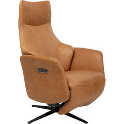 Kare Design Πολυθρόνα Relax Περιστρεφόμενη Ανακλινόμενη Δερμάτινη Καφέ Sally