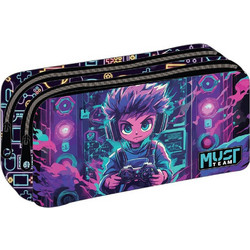 Must Anime Boy Κασετίνα Βαρελάκι με 2 Θήκες Πολύχρωμη 587694