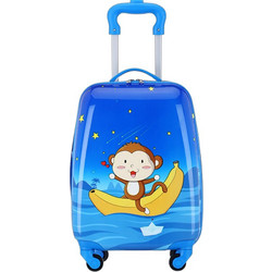 Bartuggi Monkey 718-122606 Παιδική Βαλίτσα Καμπίνας 45x30x22cm με 4 Ρόδες Μπλε