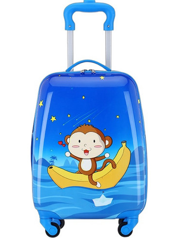 Bartuggi Monkey 718-122606 Παιδική Βαλίτσα Καμπίνας 45x30x22cm με 4 Ρόδες Μπλε